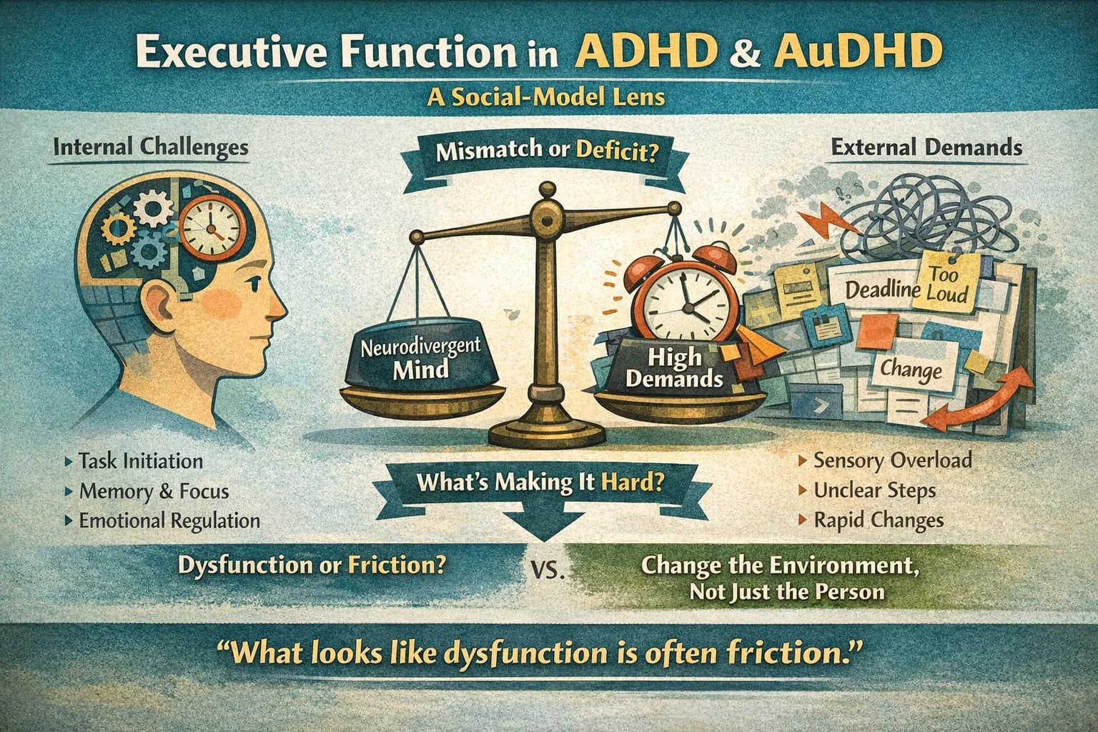 Executive Function in ADHD & Autism: A Social Model Lense